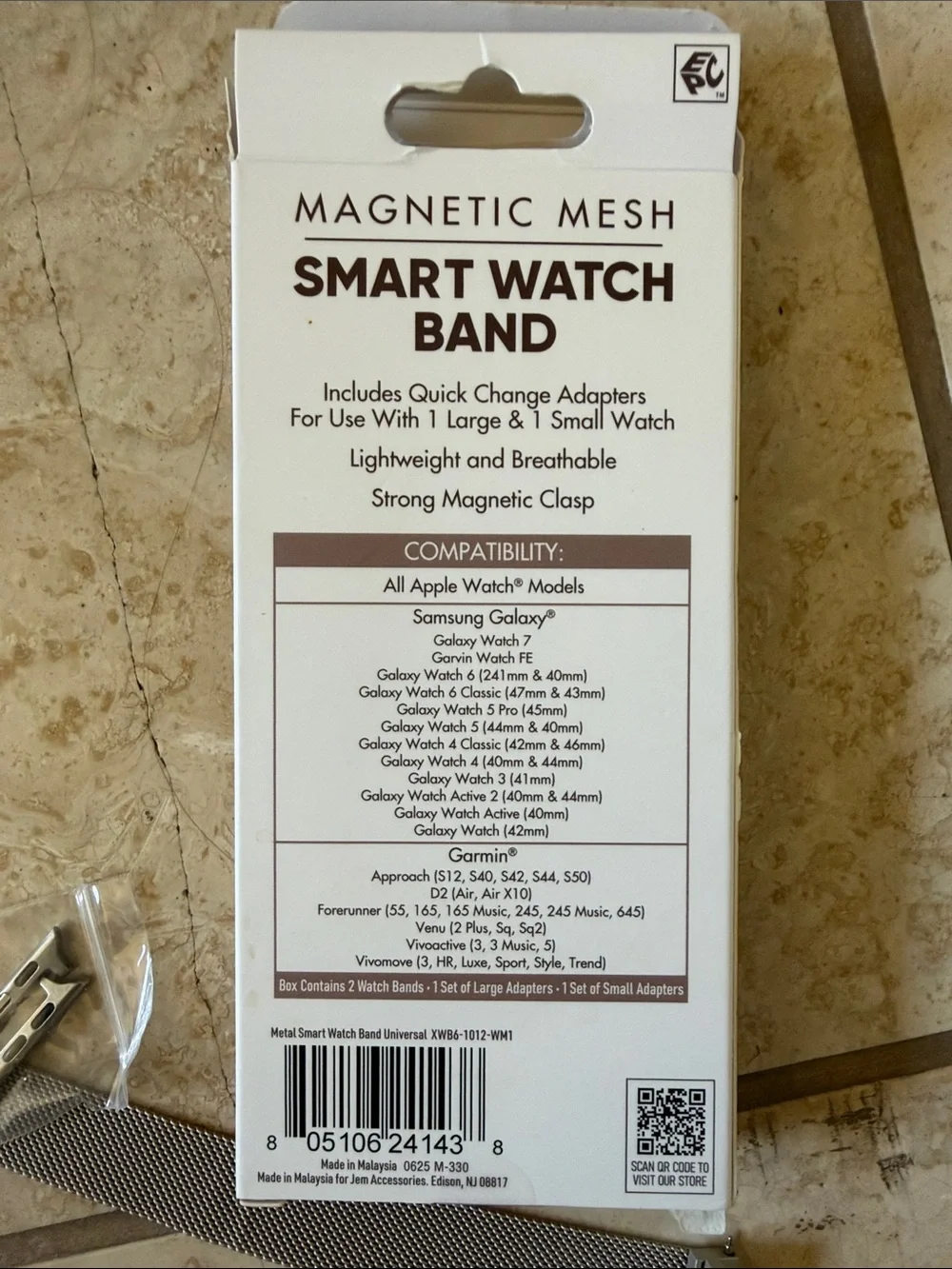 Magnetic Mesh Smart Watch Band – Silver